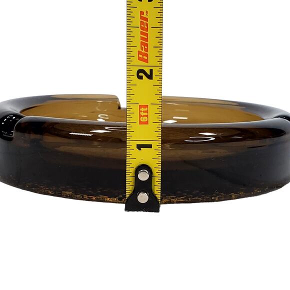 MCM Art Deco Boho Smoked Glass Smoke Grey Pebble Textured Bottom 3 Slot Vtg - Picture 3 of 6